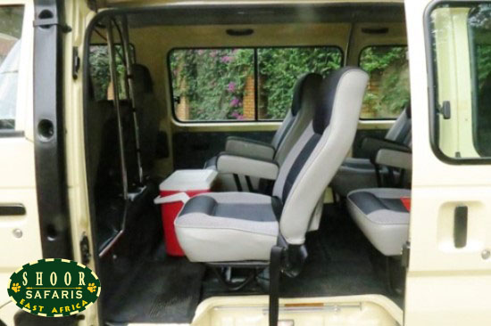 safari tour microbus inside
